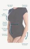 Bridget Cap Sleeve One Piece Swimsuit | Black