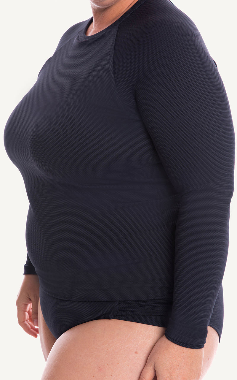 long sleeve rash top plus size Bra Swimwear Swimsuit Women Moulded Tummy Sun Protection Cup Size Plus Size Women 